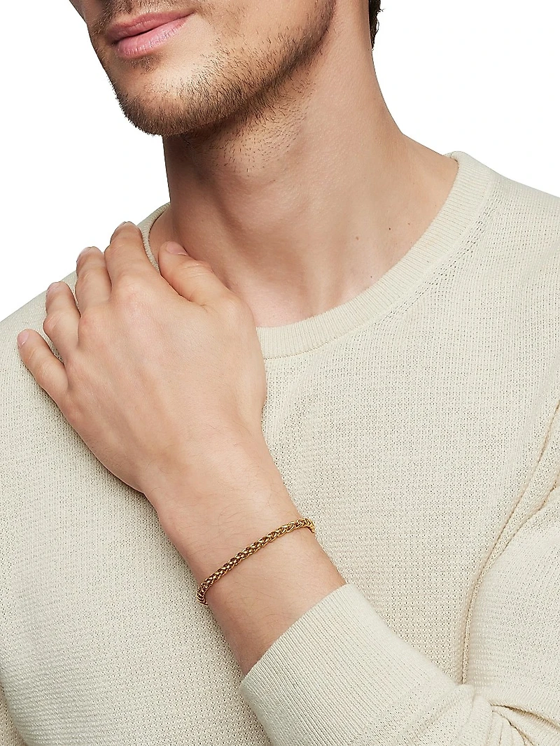 Wheat Chain Bracelet 18K Yellow Gold, 4mm