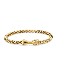 Wheat Chain Bracelet 18K Yellow Gold, 4mm