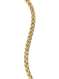Wheat Chain Bracelet 18K Yellow Gold, 4mm