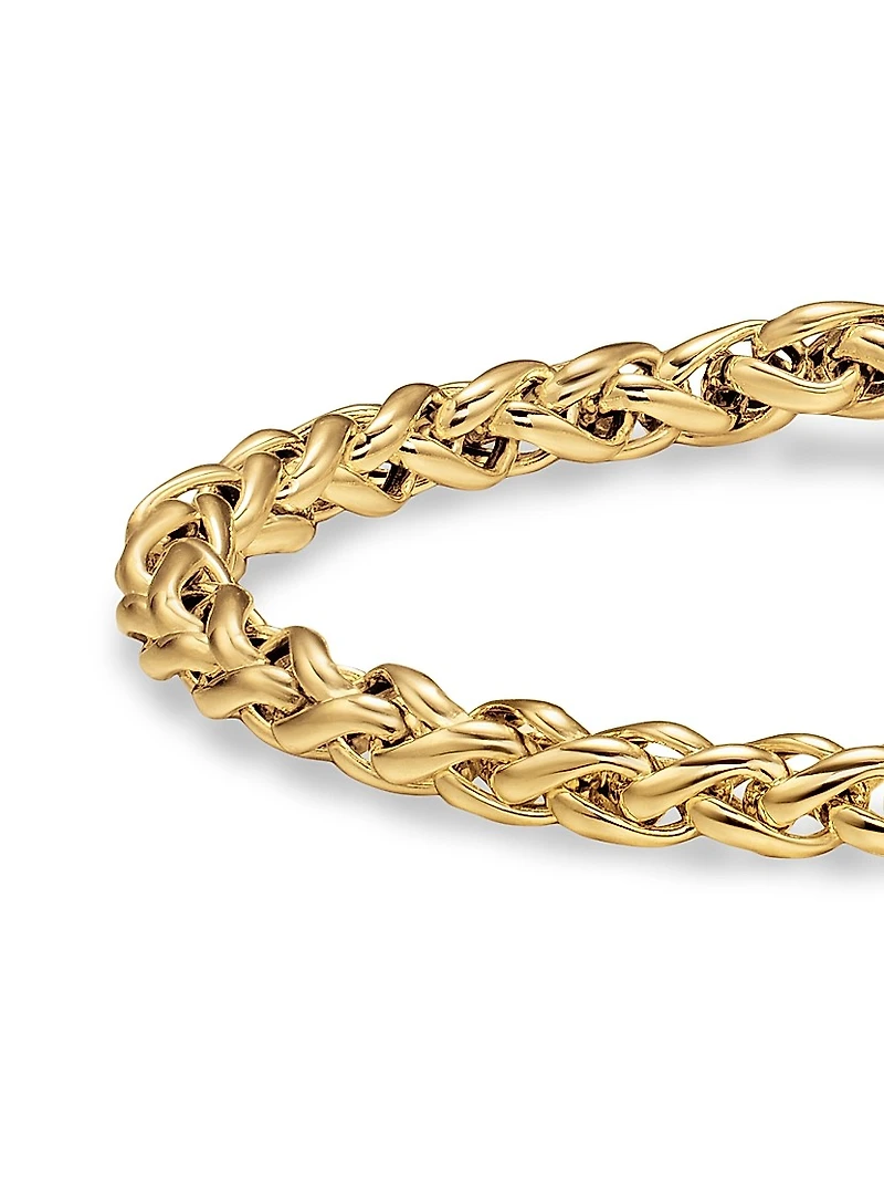 Wheat Chain Bracelet 18K Yellow Gold, 4mm