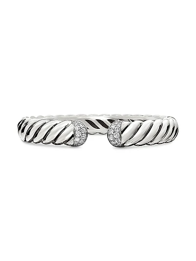 Sculpted Cable Cuff Bracelet in Sterling Silver