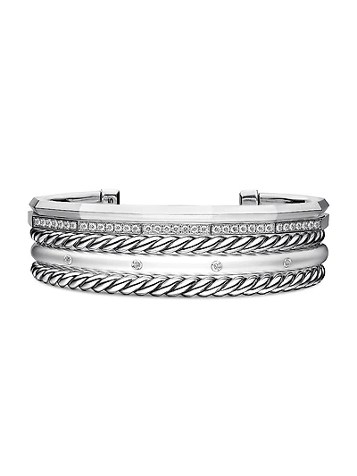 Stax Five Row Cuff Bracelet in Sterling Silver