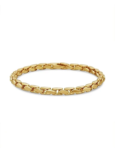 Fluted Chain Bracelet 18K Yellow Gold, 5mm