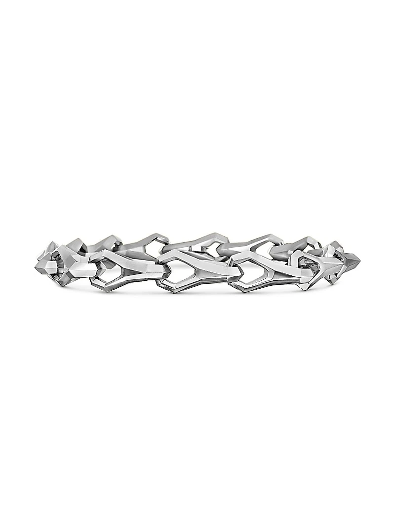 Faceted Link Bracelet in Sterling Silver, 9mm
