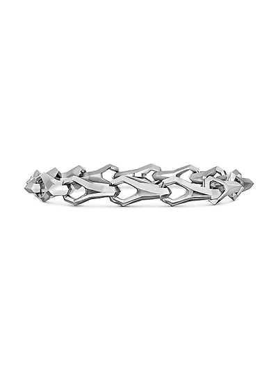 Faceted Link Bracelet in Sterling Silver, 9mm