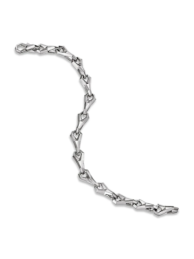 Faceted Link Bracelet in Sterling Silver, 9mm