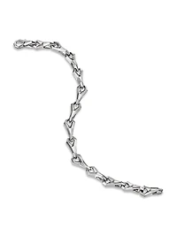 Faceted Link Bracelet in Sterling Silver, 9mm