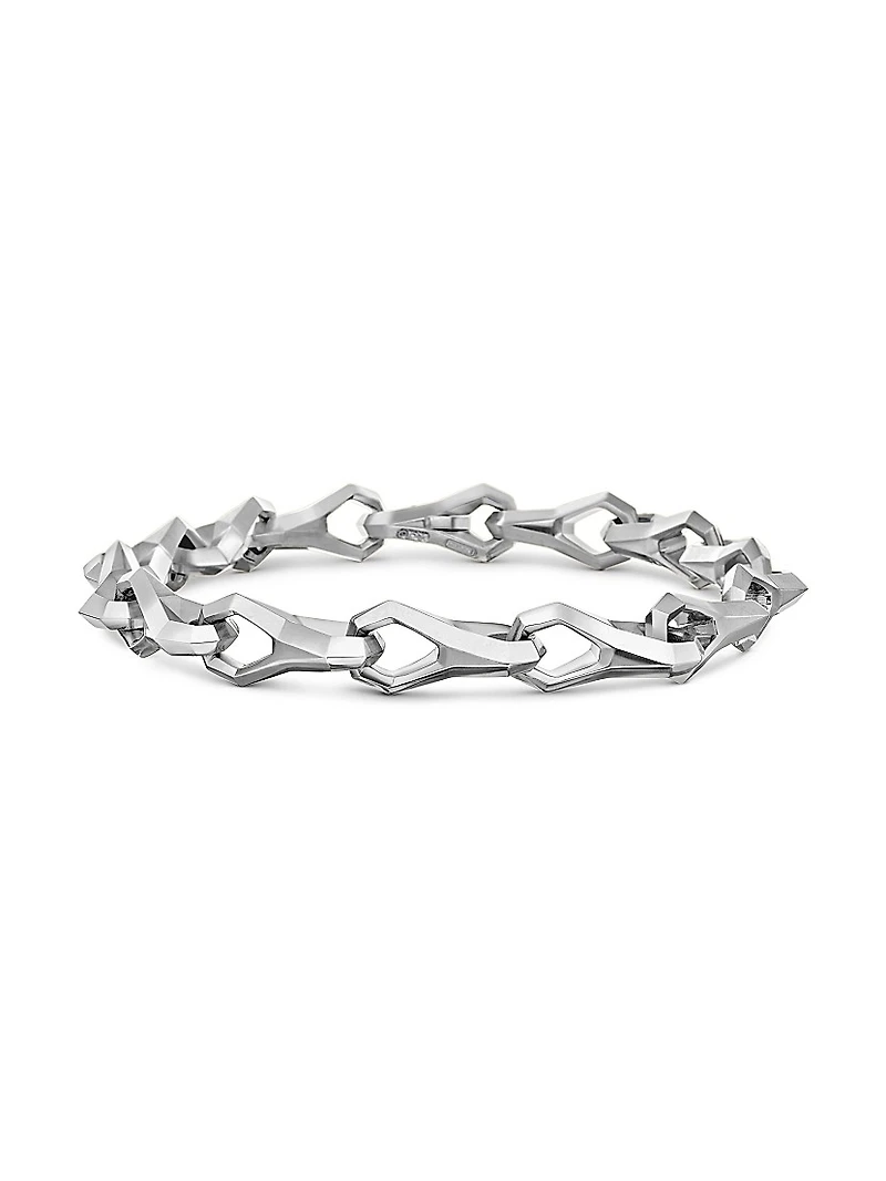 Faceted Link Bracelet in Sterling Silver, 9mm