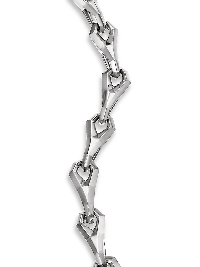 Faceted Link Bracelet in Sterling Silver, 9mm