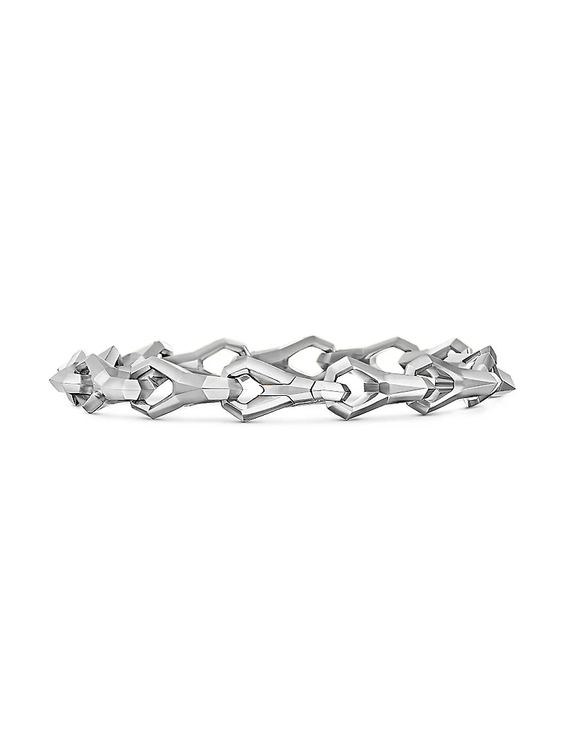 Faceted Link Bracelet in Sterling Silver, 9mm