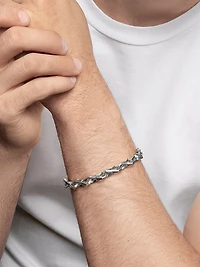 Faceted Link Bracelet in Sterling Silver, 9mm