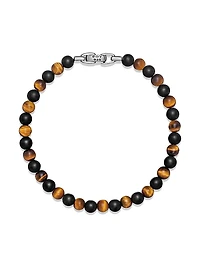 Spiritual Beads Alternating Bracelet Sterling Silver