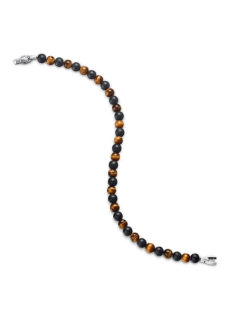 Spiritual Beads Alternating Bracelet Sterling Silver