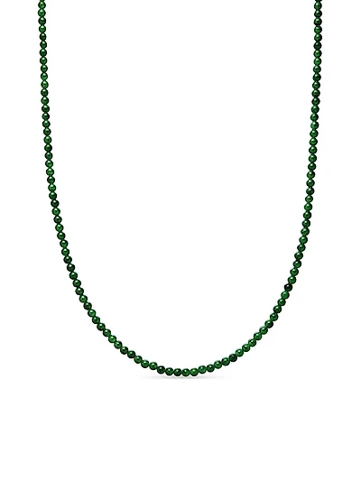 Spiritual Beads Necklace with Nephrite Jade and 18K Yellow Gold