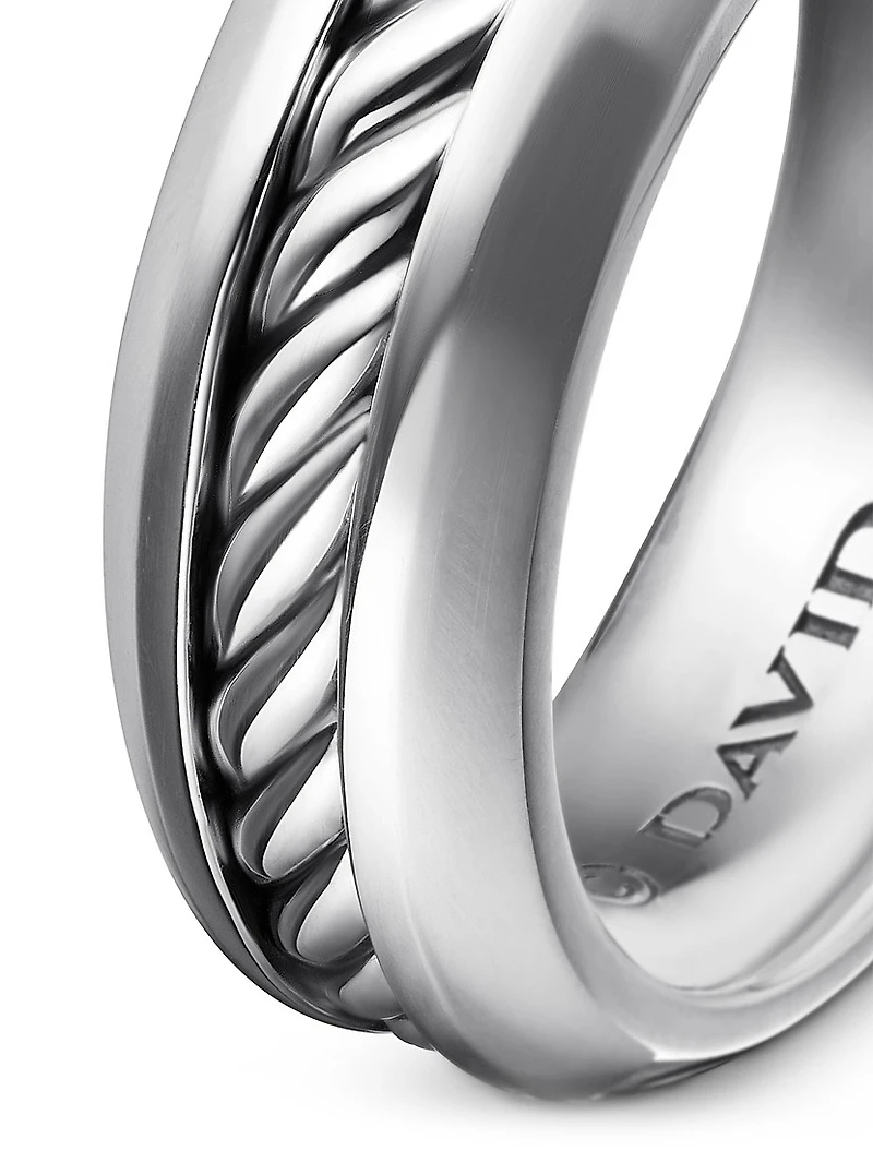 Cable Inset Band Ring