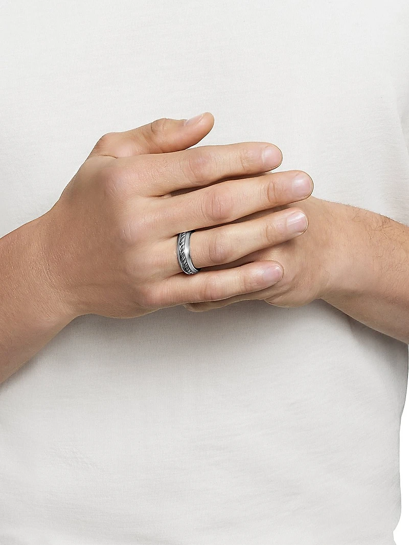 Cable Inset Band Ring