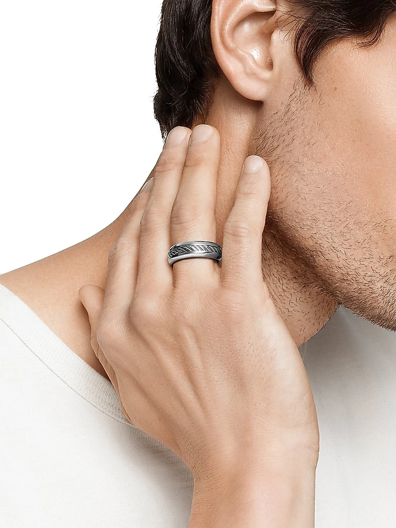 Cable Inset Band Ring