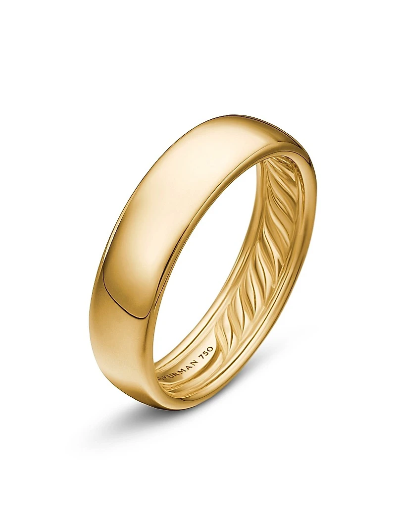DY Classic Band Ring 18K Yellow Gold, 6mm