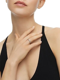 Crossover Band Ring with Pavé Diamonds