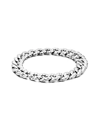 Cable Edge Curb Chain Necklace in Recycled Sterling Silver
