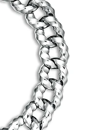 Cable Edge Curb Chain Necklace in Recycled Sterling Silver