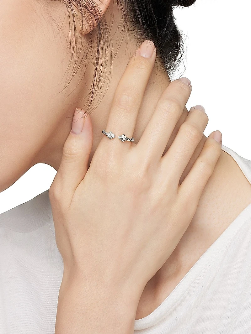 Renaissance Ring 18K White Gold with Pavé Diamonds