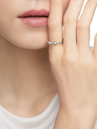Renaissance Ring 18K White Gold with Pavé Diamonds