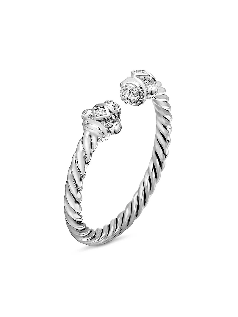 Renaissance Ring 18K White Gold with Pavé Diamonds