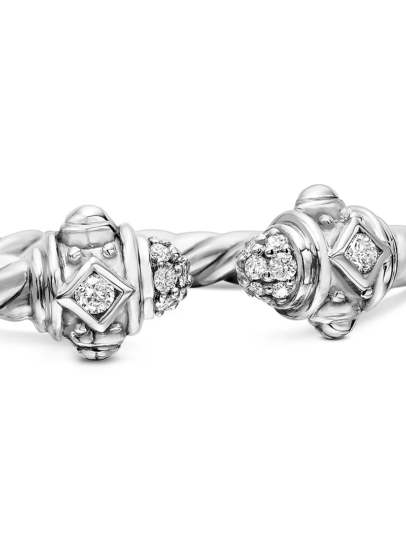Renaissance Ring 18K White Gold with Pavé Diamonds