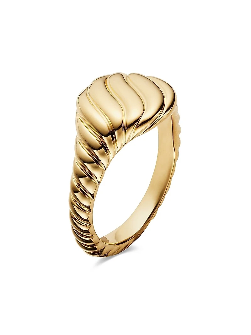 Sculpted Cable Pinky Ring 18K Yellow Gold