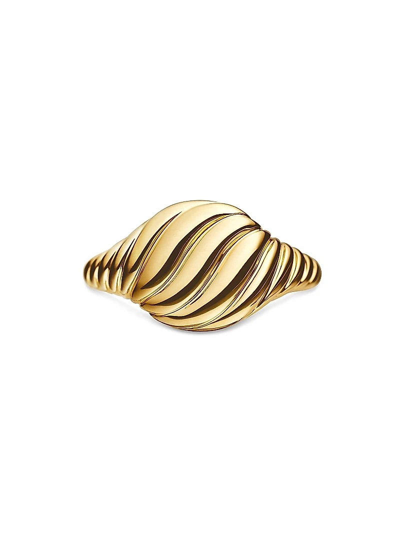Sculpted Cable Pinky Ring 18K Yellow Gold