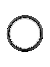 Forged Carbon Beveled Band Ring in Sterling Silver, 8mm