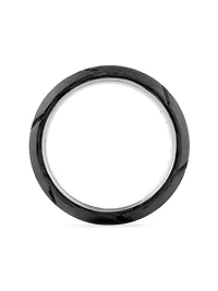 Forged Carbon Beveled Band Ring Sterling Silver, 8mm