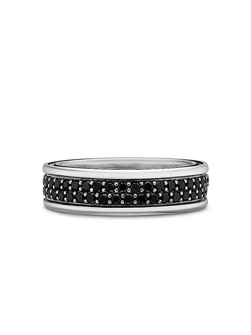 Streamline® Two Row Band Ring with Pavé Diamonds