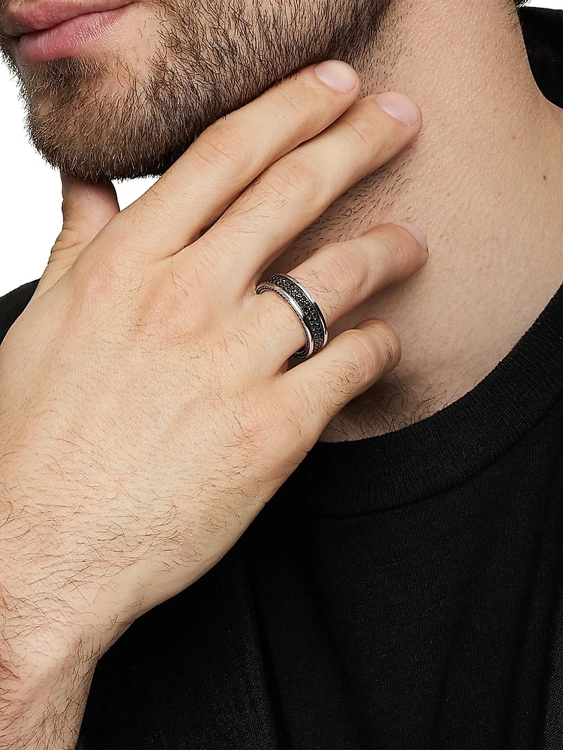 Streamline® Two Row Band Ring with Pavé Diamonds