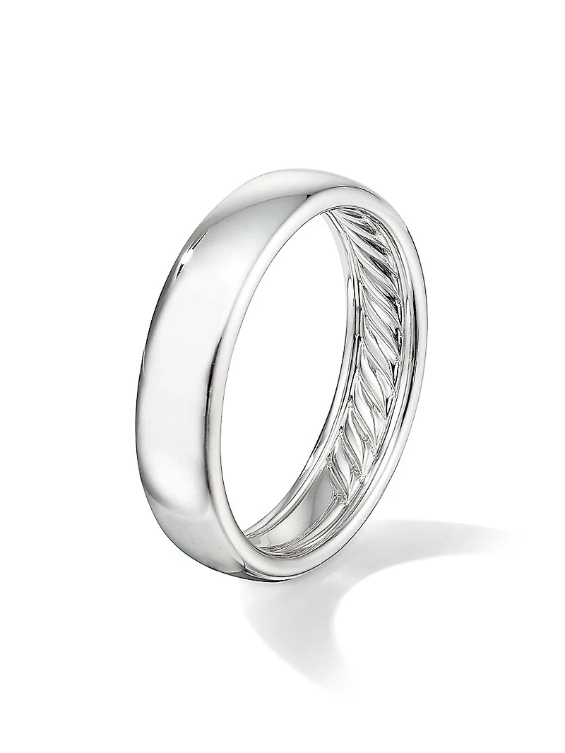DY Classic Band Ring 18K White Gold