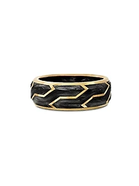 Forged Carbon Band Ring with 18K Gold