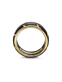 Forged Carbon Band Ring with 18K Gold