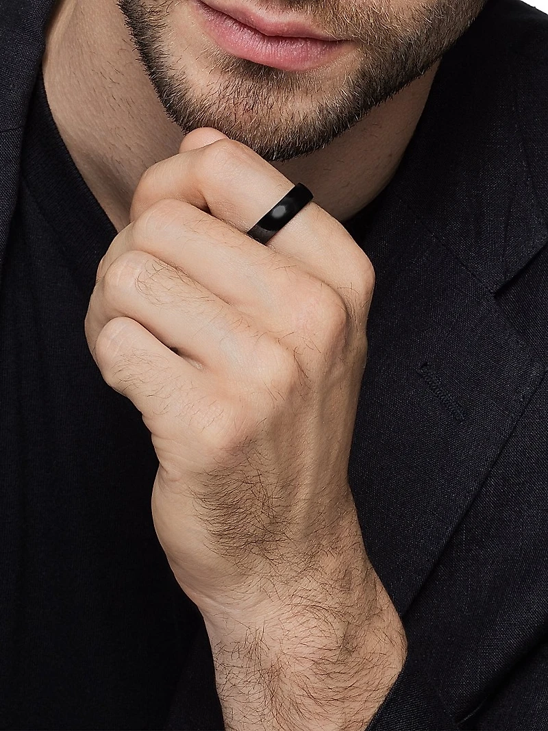 DY Classic Band Ring Black Titanium