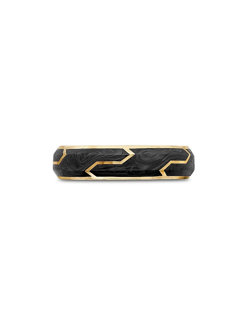 Forged Carbon Band Ring with 18K Gold