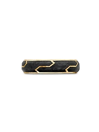 Forged Carbon Band Ring with 18K Gold