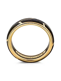 Forged Carbon Band Ring with 18K Gold
