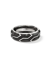 Forged Carbon Band Ring with 18K Gold