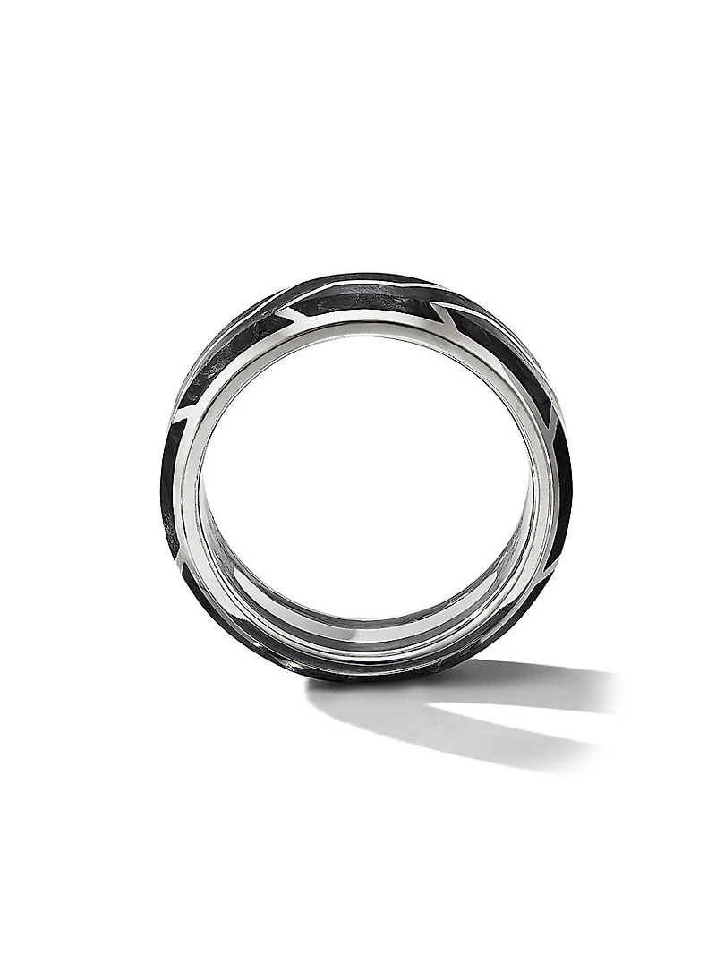 Forged Carbon Band Ring with 18K Gold