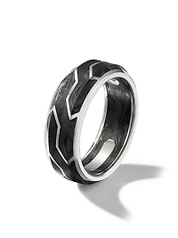 Forged Carbon Band Ring with 18K Gold