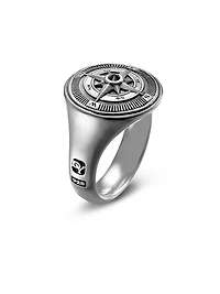 Maritime® Compass Signet Ring with Center Black Diamond