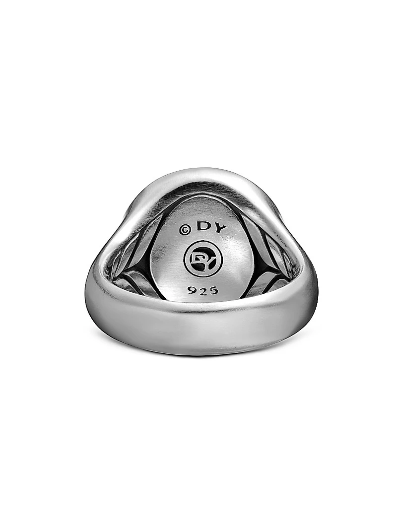 Maritime® Compass Signet Ring with Center Black Diamond