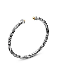 Cable Classics Color Bracelet with 18K Yellow Gold Domes and Pavé Diamonds