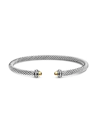 Cable Classics Color Bracelet with 18K Yellow Gold Domes and Pavé Diamonds