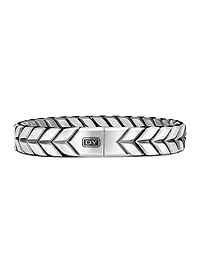 Chevron Woven Bracelet with Pavé Black Diamonds